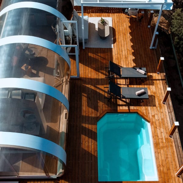 cabañas con piscina privada, cabañas en los árboles en Andalucía, glamping con perros, berrea, hotel burbuja en Andalucía y camping burbuja, nuevo pack, dehesa